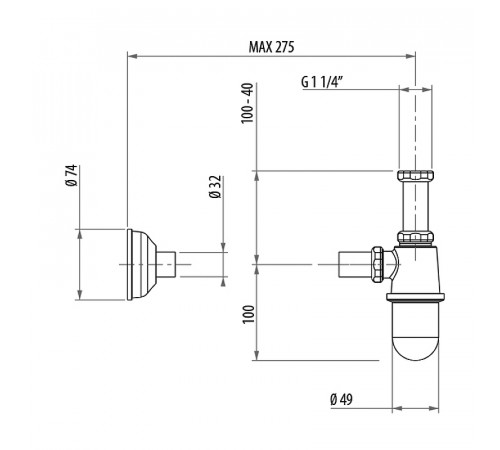 Сифон для раковины Gattoni Accessori 0152/00C0 Хром