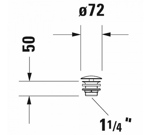 Донный клапан Duravit 0050241000 Хром