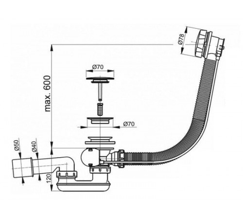 Слив-перелив Relisan Vega V55R Гл000025933 полуавтомат Золото