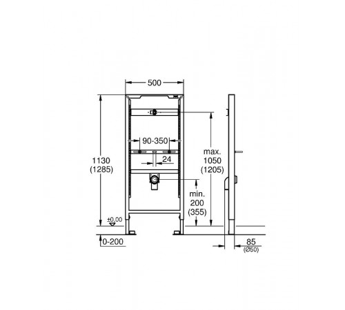 Инсталляция Grohe Rapid SL 38517001 для писсуара без клавиши