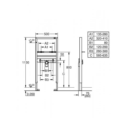 Инсталляция Grohe Rapid SL 38554001 для раковины Синяя