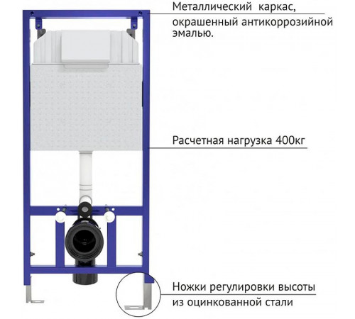 Инсталляция Berges Novum L3 040263 для унитаза с клавишей смыва Хром глянцевый