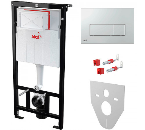 Инсталляция Alcaplast AM101/1120-4:1 RU M571-0001 для унитаза с клавишей смыва Хром глянец