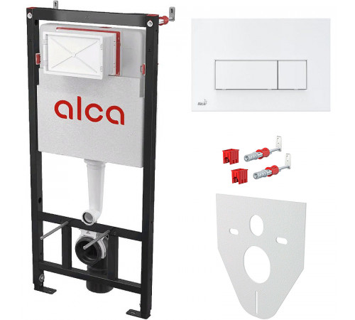 Инсталляция Alcaplast AM101/1120-4:1 RU M570-0001 для унитаза с Белой клавишей смыва