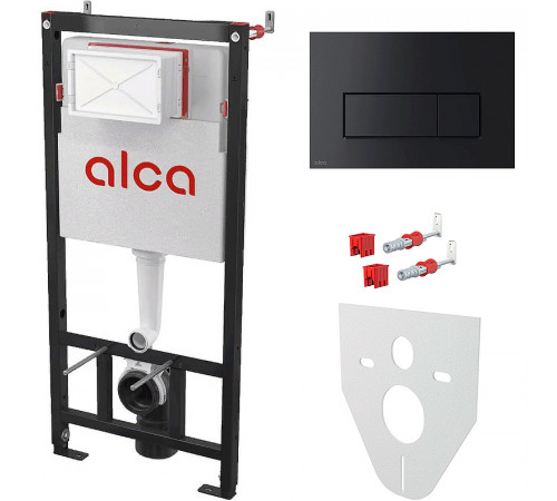 Инсталляция Alcaplast AM101/1120-4:1 RU M578-0001 для унитаза с Черной матовой клавишей смыва
