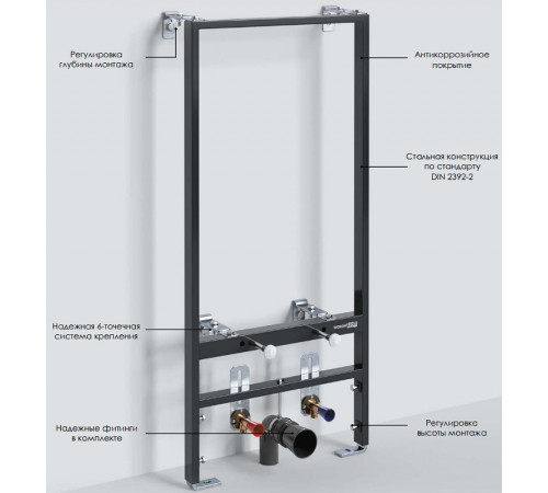 Инсталляция WasserKRAFT Aller 10BDT.020 для биде с крепежом