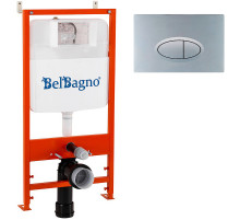 Инсталляция BelBagno BB026/BB050CR.MAT с клавишей смыва Хром матовый