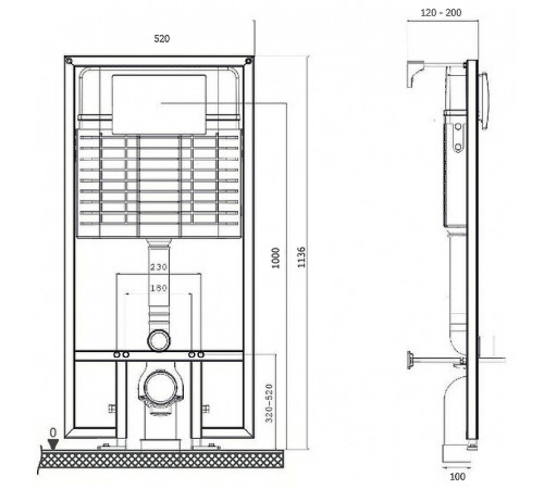 Инсталляция Bettoserb Sava Fix Slim 40006456 для унитаза без клавиши смыва