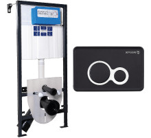 Инсталляция Bettoserb Sava Fix Slim SET40006461 для унитаза с Черной матовой Хром глянец клавишей смыва