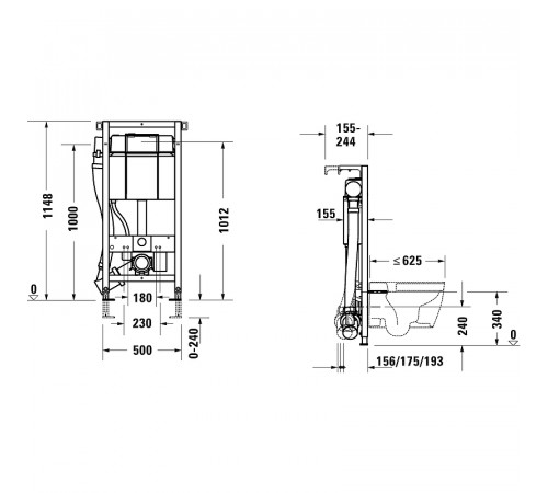 Инсталляция Duravit DuraSystem WD1014000000 для унитаза без клавиши смыва