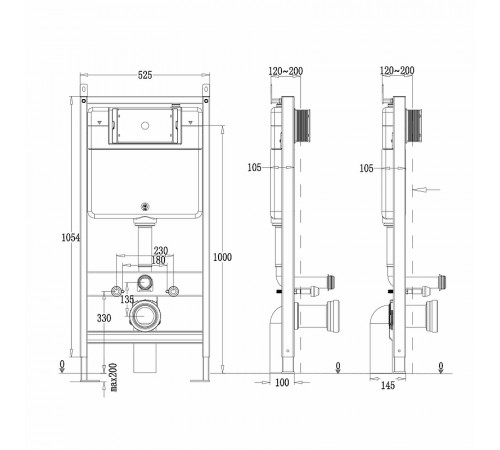 Инсталляция Point Элемент PN45120 для унитаза без клавиши смыва