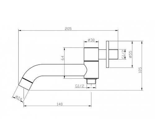 Излив для смесителя BelBagno Ancona ANCONA-BCA-CRM Хром