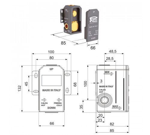 Скрытая часть для смесителя Remer RRBOX G 1/2