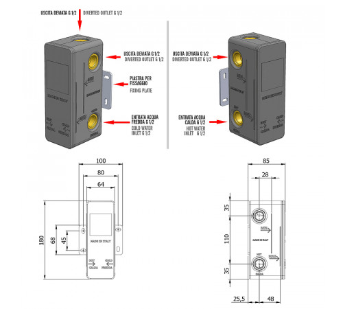 Скрытая часть для смесителя Remer RRBOX93 G 1/2