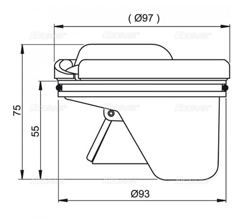 Гидрозатвор для душевого трапа Alcaplast SMART APV0020 комбинированный 97/93x75 мм
