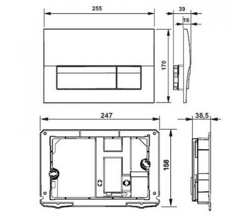 Клавиша смыва Roca Active B01 8901170B0 Белая