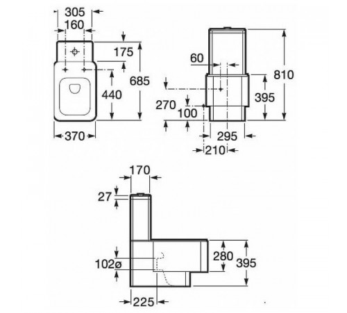 Бачок для унитаза Roca Element 341570000 Белый