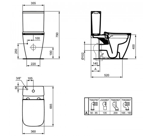 Бачок для унитаза Ideal Standard I.Life A T472301 Евробелый