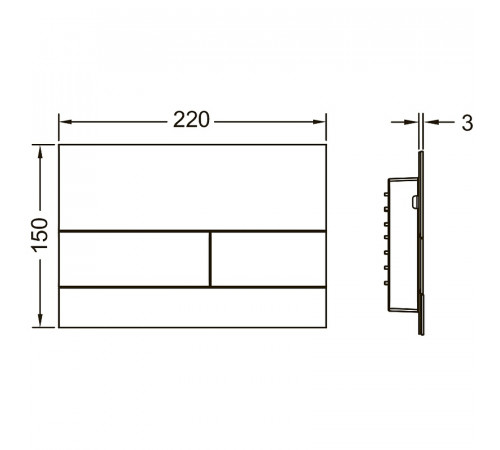 Клавиша смыва Tece Square II 9240843 для унитаза Brushed Nickel