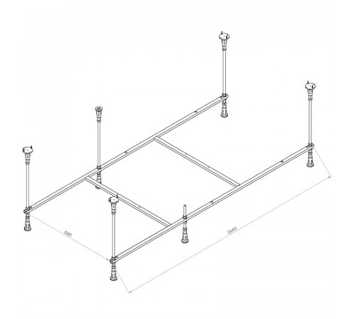 Каркас для ванны AM.PM Func 170x80 W84A-170-080W-R Серый