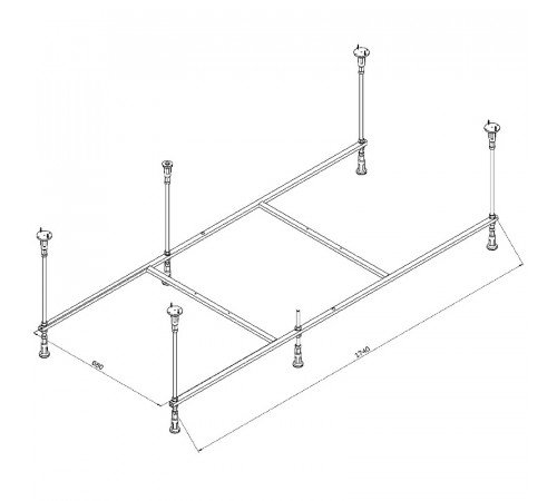 Каркас для ванны AM.PM Func 180x80 W84A-180-080W-R Серый