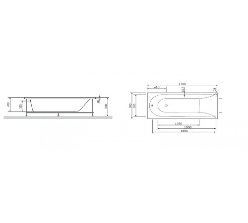 Каркас для ванны AM.PM Spirit 170x70 W72A-170-070W-R2 Серый