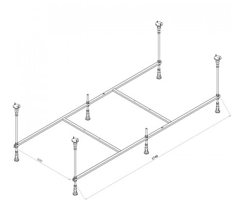 Каркас для ванны AM.PM X-Joy 180x80 W94A-180-080W-R Серый