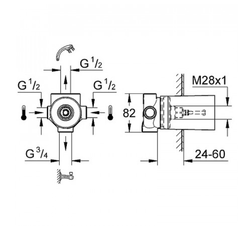 Переключатель потоков Grohe 29707000+19809001 Хром