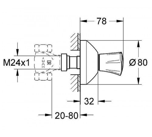 Переключатель потоков Grohe 29707000+19809001 Хром