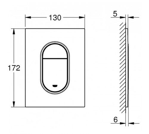 Клавиша смыва Grohe Arena Cosmopolitan S 37624BE0 Никель глянец