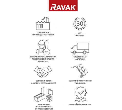 Декоративная планка Ravak 6 2000 XB442000001 Белая