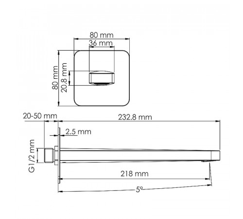 Излив для смесителя WasserKRAFT Weida A270 Хром