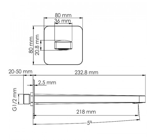 Излив для смесителя WasserKRAFT Spree A274 Никель