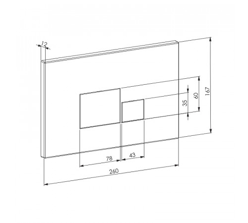 Клавиша смыва D&K Quadro DB1519003 Золото матовое