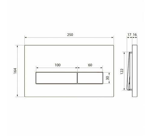 Клавиша смыва Point Меркурий PN44831GM Графит