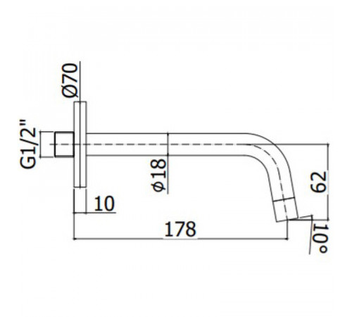 Излив для смесителя Paffoni Light ZBOC045ST Сталь