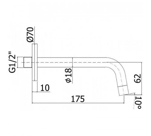 Излив для смесителя Paffoni Light ZBOC045HG Золото медовое