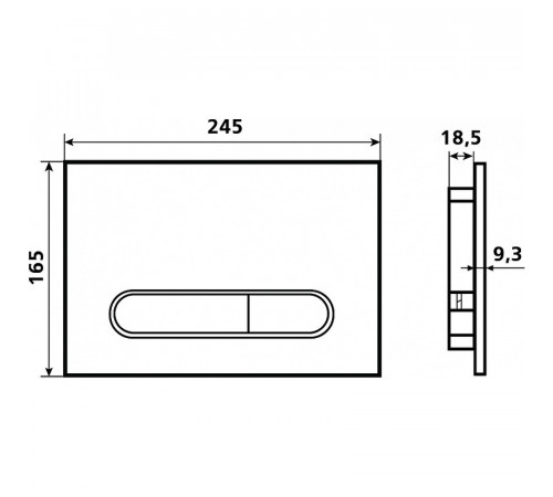 Клавиша смыва Esbano OVL-17MB ESINOVL17MB Черная матовая