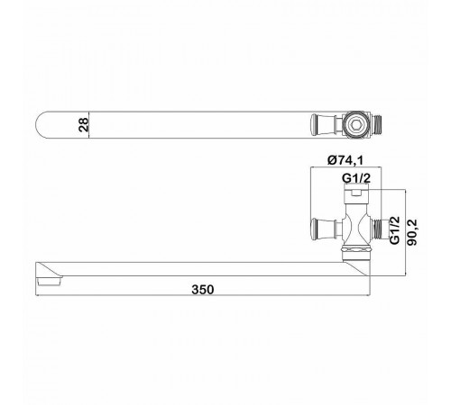 Излив для смесителя Swedbe Venado 0060 Хром