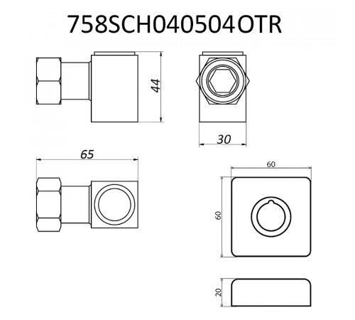 Комплект уголков Маргроид 758SCH040504OTR Хром