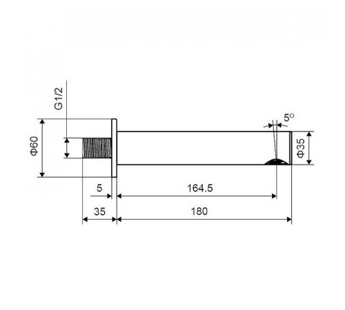 Излив для смесителя Excellent Pi Arex AREX.1225BL Черный матовый