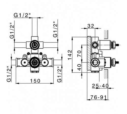 Скрытая часть для смесителя Cisal ZA01820104 G 1/2