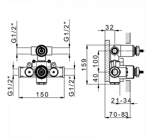 Скрытая часть для смесителя Cisal ZA01910004 G 1/2