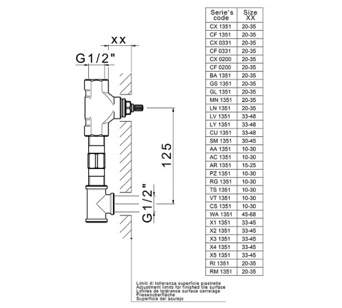 Скрытая часть для смесителя Cisal ZA03351004 G 1/2