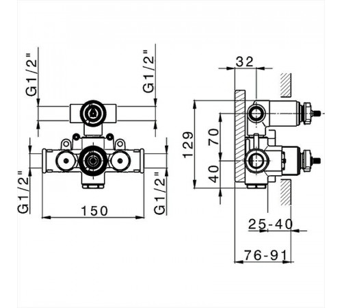 Скрытая часть для смесителя Cisal ZA01810104 G 1/2