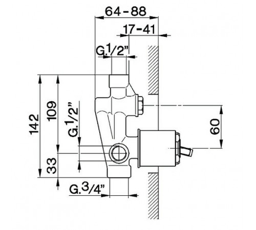 Скрытая часть для смесителя Cisal ZA00221004 G 1/2-G 3/4