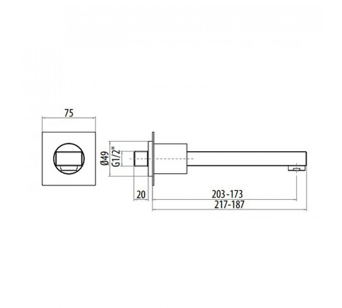 Излив для смесителя Gattoni Kubik 2595/25C0 Хром