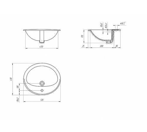 Раковина Cersanit Calla 54 S-UM-Cl/1-w Белая