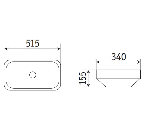 Раковина CeramaLux 50 E408D Белая глянцевая