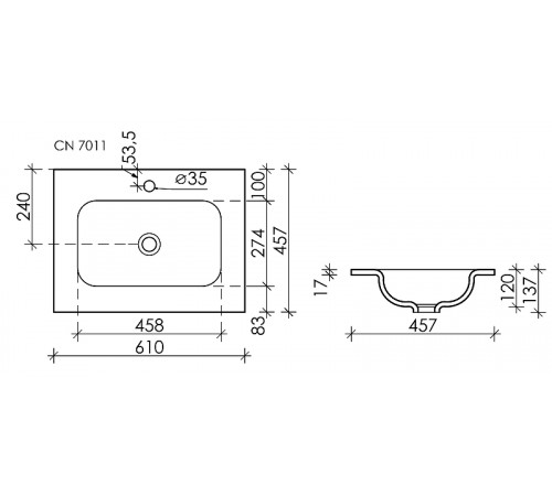 Раковина Ceramicanova Element 61 CN7011 Белая